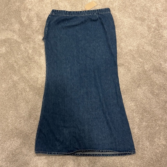 Meshki Ramsey Y2K Style Denim Maxi Skirt With Split Dark Blue size XXL NWT - Picture 6 of 8